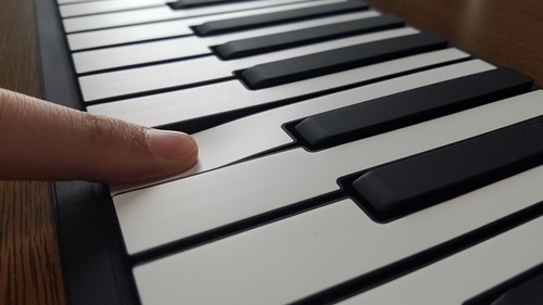 ロールピアノの鍵盤を押した時(白鍵)